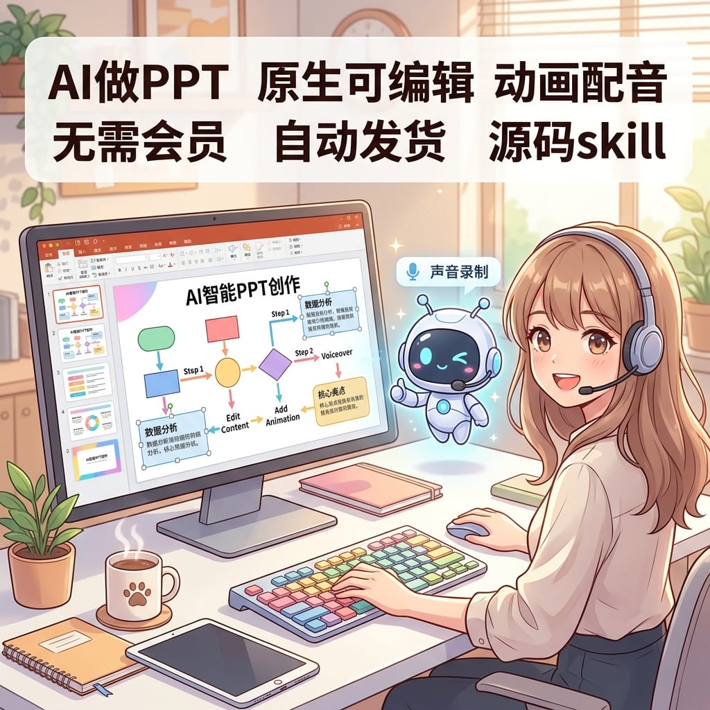 image for AI高级PPT自动生成 矢量原生编辑带旁白演示文稿制作软件