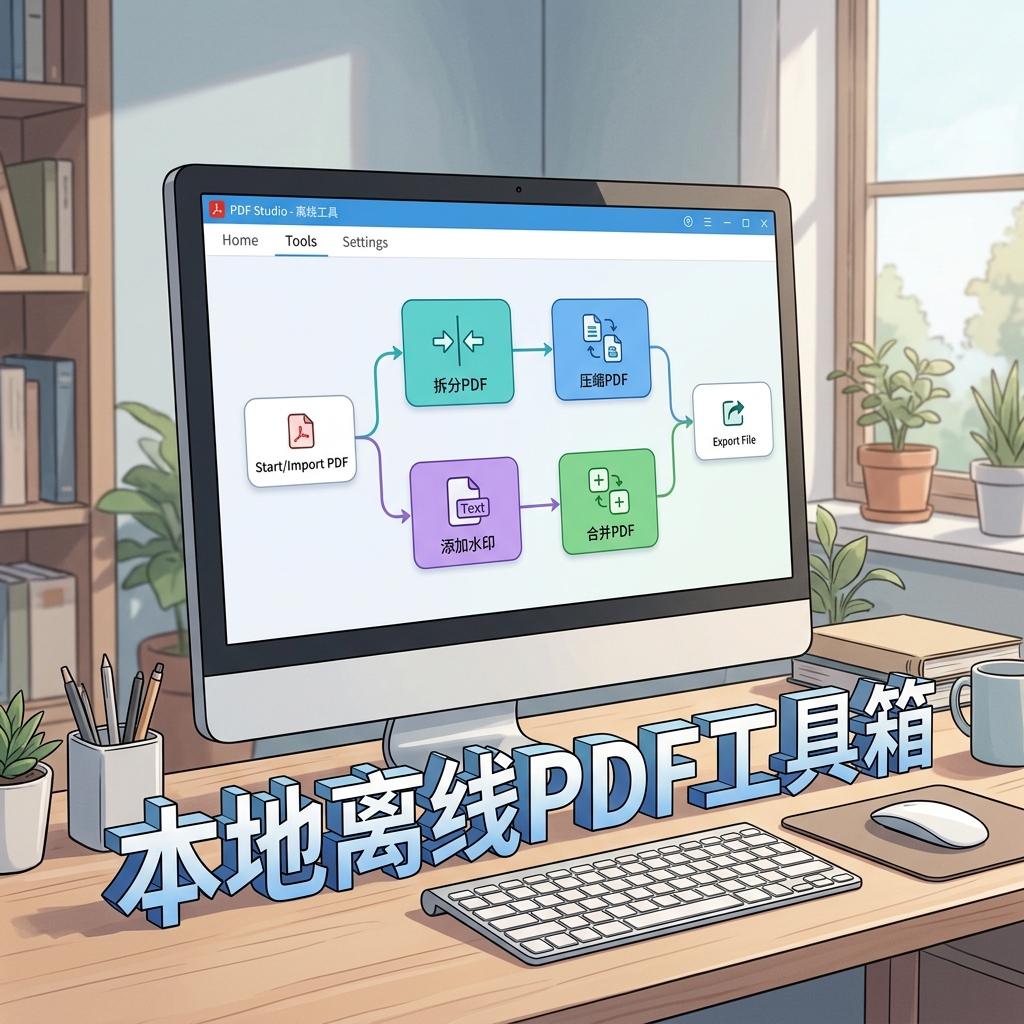 image for 本地离线PDF工具箱 隐私安全拖拽工作流处理免费软件