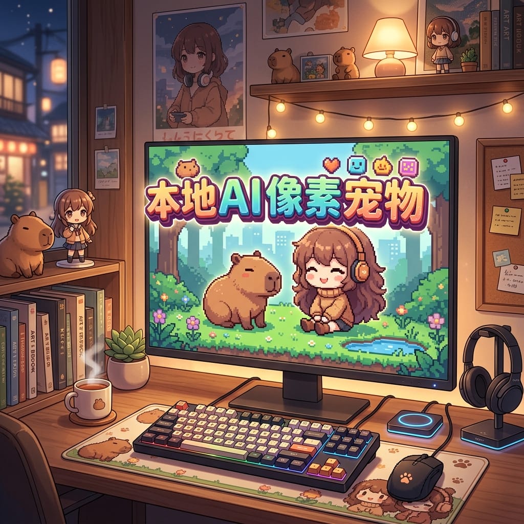 image for 本地离线AI智能体桌面像素宠物自动办公网页自动生成软件