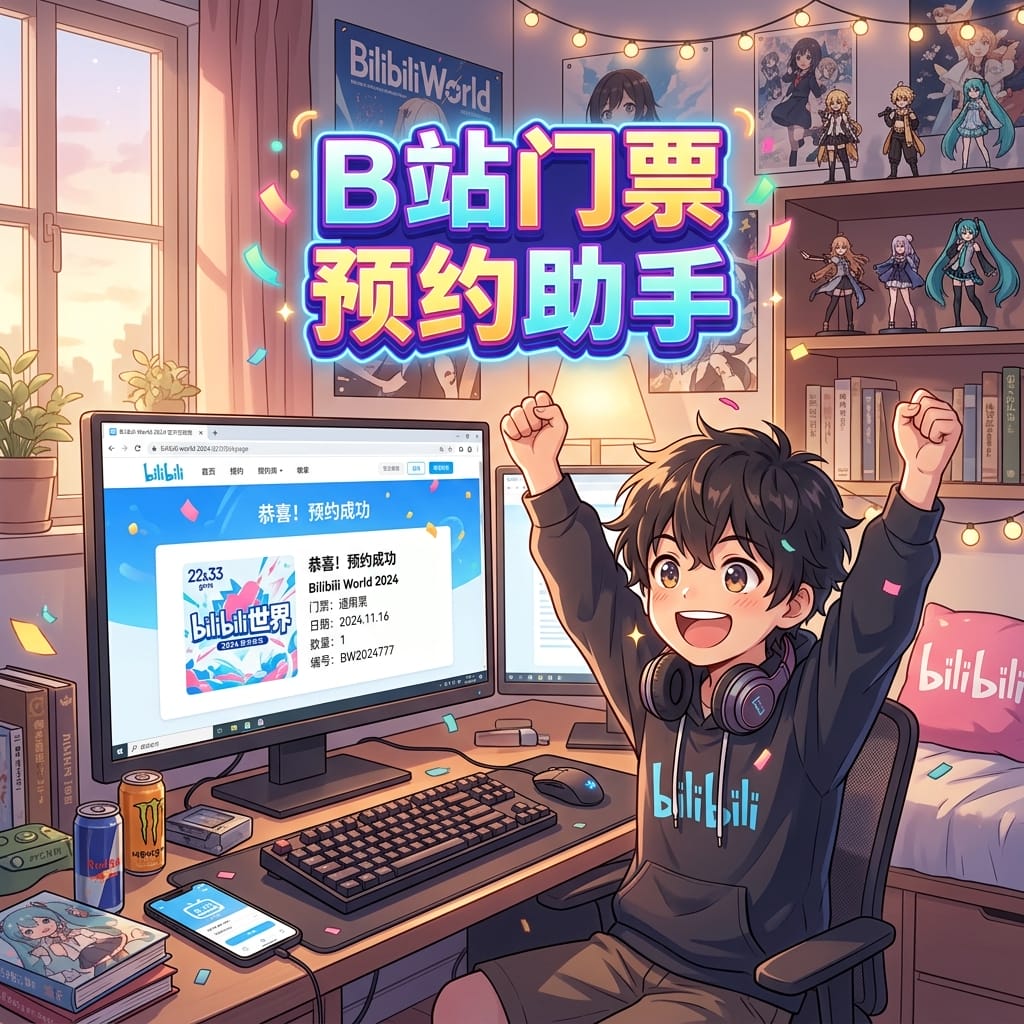image for B站会员购门票日程自动预约出票提醒软件