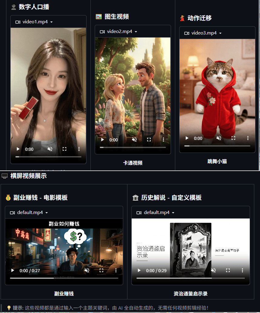 视频剪辑与配置界面