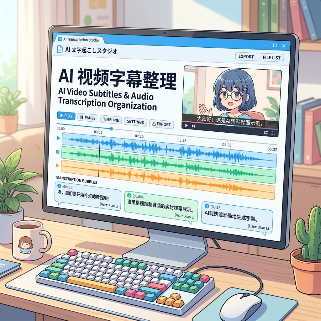 image for AI视频字幕提取与智能语音转写 视频画面帧提取大纲提炼电脑办公辅助软件